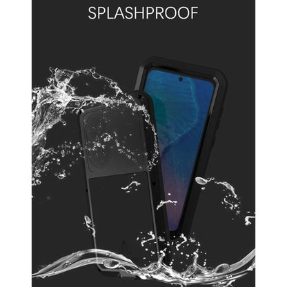 For Huawei P50 LOVE MEI Metal Shockproof Waterproof Dustproof Protective Phone Case with Glass(Black) - Huawei Cases by LOVE MEI | Online Shopping South Africa | PMC Jewellery