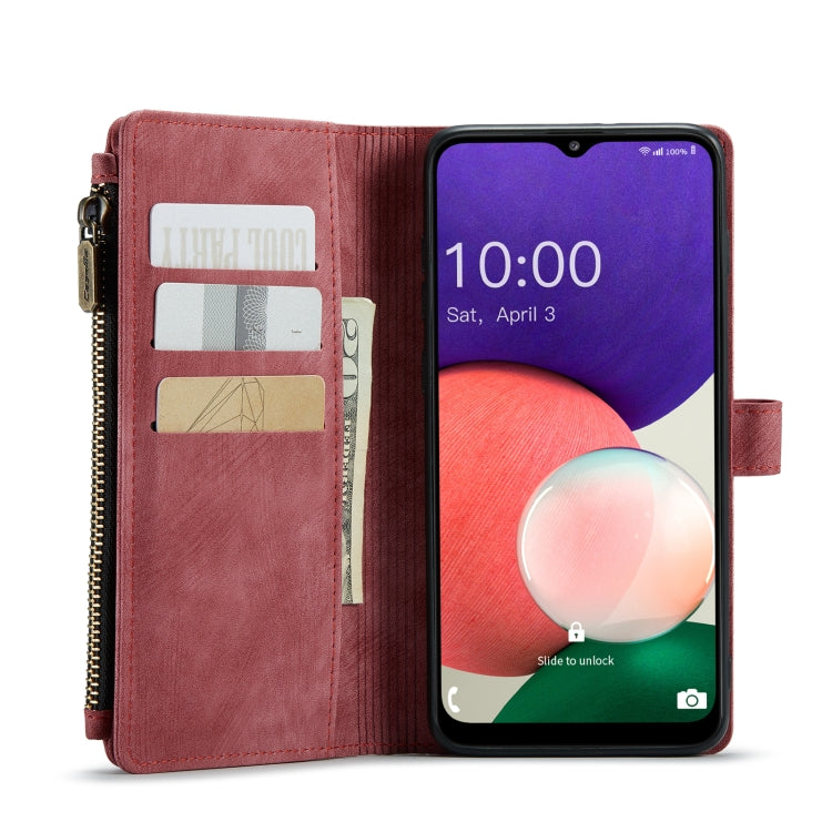 For Samsung Galaxy A22 5G CaseMe-C30 Multifunctional Horizontal Flip PU + TPU Phone Case(Red) - Galaxy Phone Cases by CaseMe | Online Shopping South Africa | PMC Jewellery | Buy Now Pay Later Mobicred