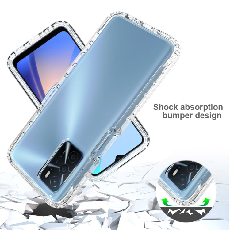 For OPPO A16 Shockproof High Transparency Two-color Gradual Change PC+TPU Candy Colors Phone Protective Case(White) - OPPO Cases by PMC Jewellery | Online Shopping South Africa | PMC Jewellery | Buy Now Pay Later Mobicred