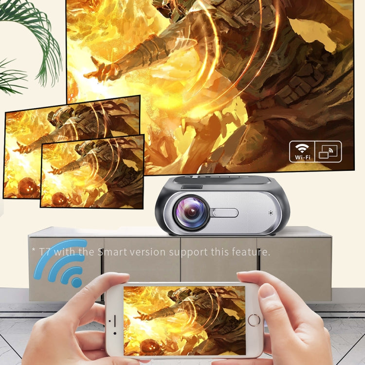 T7 1920x1080P 200 ANSI Portable Home Theater LED HD Digital Projector, Basic Version, UK Plug(Black) - LED Projector by PMC TechLife | Online Shopping South Africa | PMC TechLife | Buy Now Pay Later Mobicred