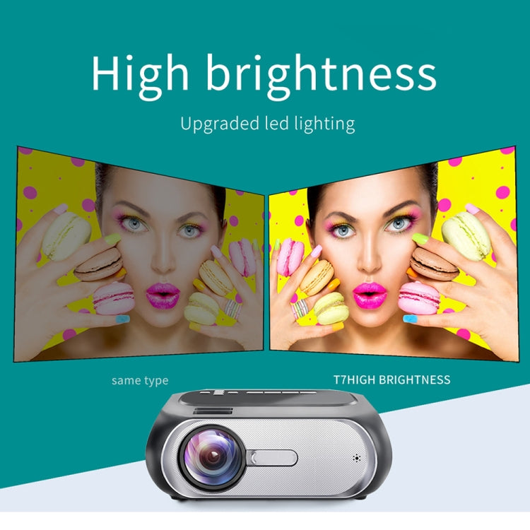 T7 1920x1080P 200 ANSI Portable Home Theater LED HD Digital Projector, Basic Version, AU Plug(Black) - LED Projector by PMC Jewellery | Online Shopping South Africa | PMC Jewellery | Buy Now Pay Later Mobicred