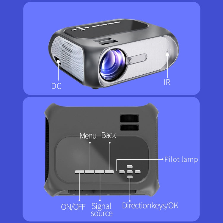 T7 1920x1080P 200 ANSI Portable Home Theater LED HD Digital Projector, Same Screen Version, UK Plug(Black) - free shipping - PMC TechLife - Order now!