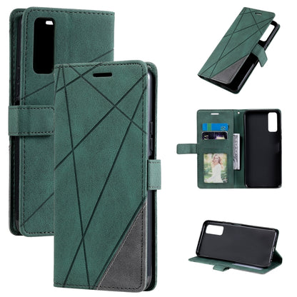 For vivo Y72 5G / Y52 5G / iQOO Z3 Skin Feel Splicing Horizontal Flip Leather Phone Case(Green) - vivo Cases by PMC Jewellery | Online Shopping South Africa | PMC Jewellery | Buy Now Pay Later Mobicred