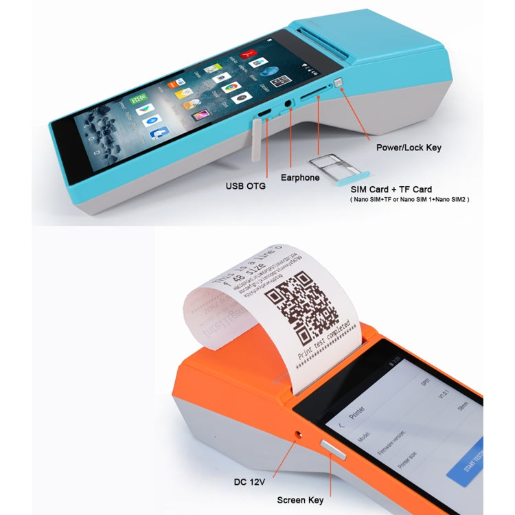 SGT-SP01 5.5 inch HD Screen Handheld POS Receipt Printer, Basic Version, AU Plug(Orange) - Receipt Printers by PMC Jewellery | Online Shopping South Africa | PMC Jewellery | Buy Now Pay Later Mobicred