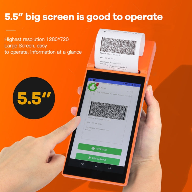 SGT-SP01 5.5 inch HD Screen Handheld POS Receipt Printer, Suit Version, AU Plug(Orange) - Receipt Printers by PMC Jewellery | Online Shopping South Africa | PMC Jewellery | Buy Now Pay Later Mobicred