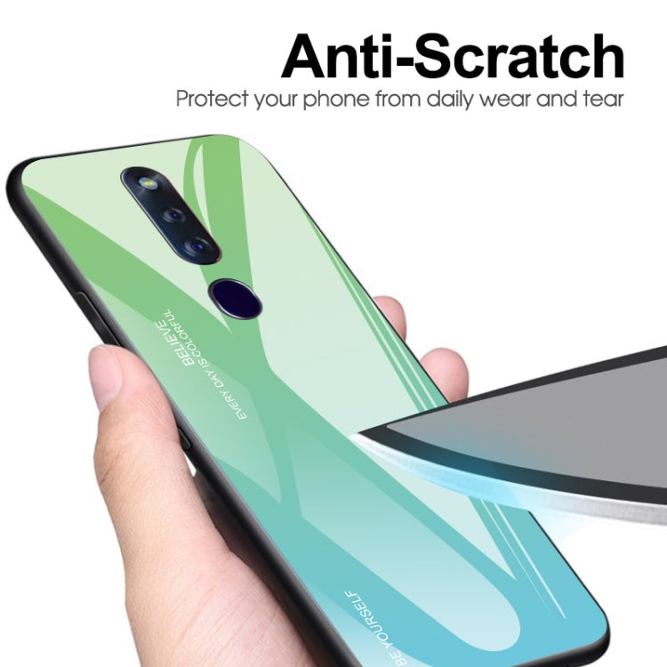 For OPPO F11 Pro Gradient Color Glass Case(Sky Blue) - OPPO Cases by PMC Jewellery | Online Shopping South Africa | PMC Jewellery | Buy Now Pay Later Mobicred