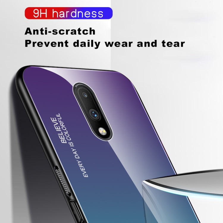 For OnePlus 7 Gradient Color Glass Case(Blue) - OnePlus Cases by PMC Jewellery | Online Shopping South Africa | PMC Jewellery