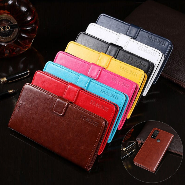 For TCL 20 R 5G idewei Crazy Horse Texture Leather Phone Case(Rose Red) - free shipping - PMC Jewellery - Order now!