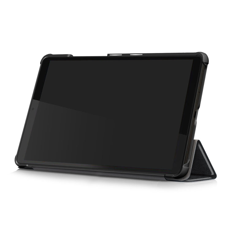 For Lenovo Tab M8 Custer Texture Horizontal Flip Smart TPU Leather Case with Three-folding Holder(Black) - Lenovo by PMC Jewellery | Online Shopping South Africa | PMC Jewellery | Buy Now Pay Later Mobicred