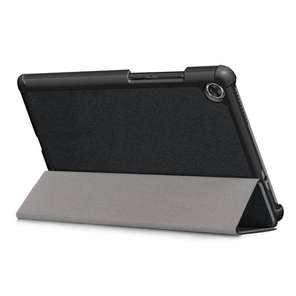 For Lenovo Tab M8 Custer Texture Horizontal Flip Smart TPU Leather Case with Three-folding Holder(Black) - Lenovo by PMC Jewellery | Online Shopping South Africa | PMC Jewellery | Buy Now Pay Later Mobicred