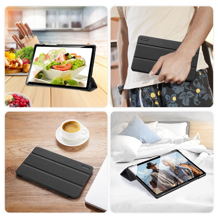 For Samsung Galaxy Tab A8 2021 DUX DUCIS Domo Series Cloth Texture Flip Leather Case(Black) - Other Galaxy Tab PC by DUX DUCIS | Online Shopping South Africa | PMC Jewellery | Buy Now Pay Later Mobicred