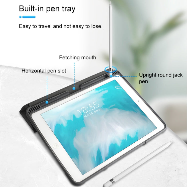 For iPad 10.2 Mutural Horizontal Flip PC + TPU + PU Leather Case with Holder & Pen Slot(Red) - free shipping - PMC TechLife - Order now!