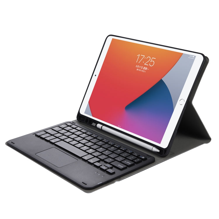 A07B-A Lambskin Texture Square Keycap Bluetooth Keyboard Leather Case with Touch Control For iPad 9.7 2018 & 2017 / Pro 9.7 inch / Air 2(Black) - Universal by PMC Jewellery | Online Shopping South Africa | PMC Jewellery