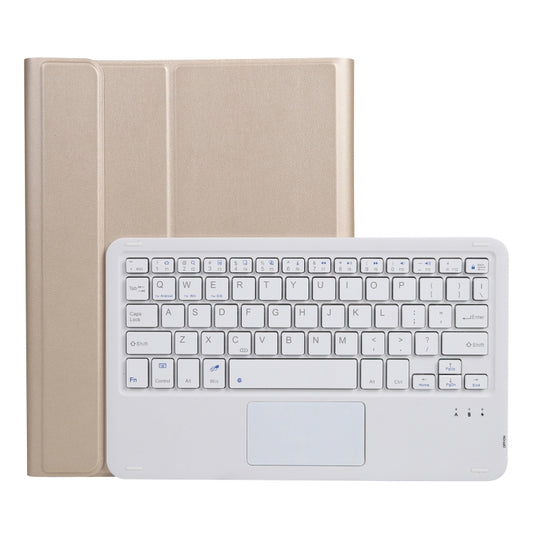 A07B-A Lambskin Texture Square Keycap Bluetooth Keyboard Leather Case with Touch Control For iPad 9.7 2018 & 2017 / Pro 9.7 inch / Air 2(Gold) - Universal by PMC Jewellery | Online Shopping South Africa | PMC Jewellery