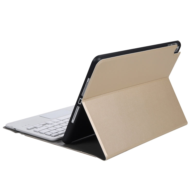 A07B-A Lambskin Texture Square Keycap Bluetooth Keyboard Leather Case with Touch Control For iPad 9.7 2018 & 2017 / Pro 9.7 inch / Air 2(Gold) - Universal by PMC Jewellery | Online Shopping South Africa | PMC Jewellery