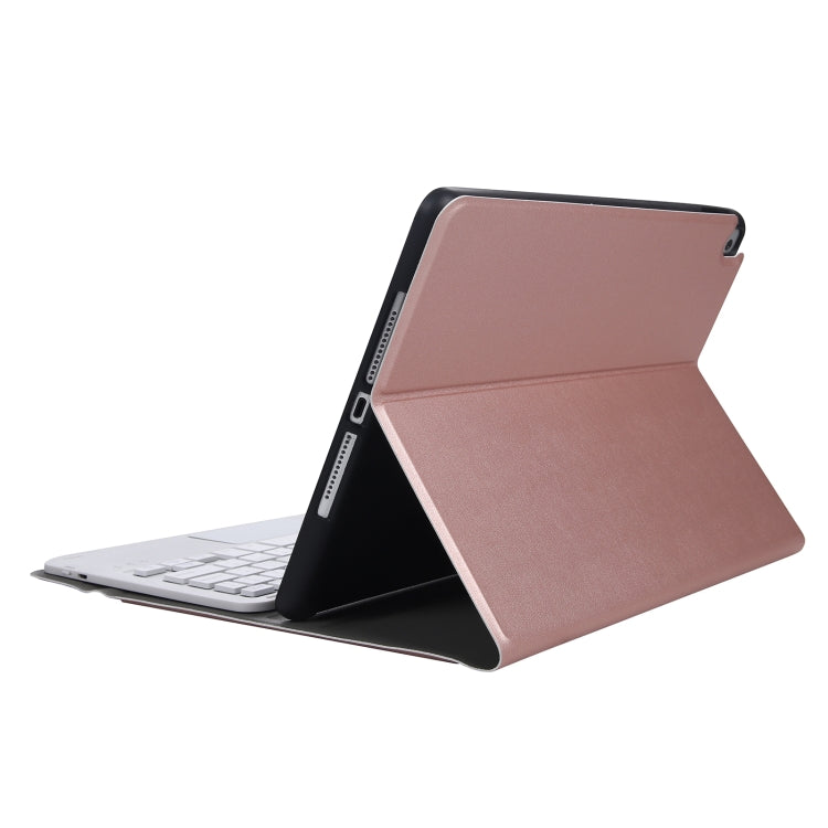 A07B-A Lambskin Texture Square Keycap Bluetooth Keyboard Leather Case with Touch Control For iPad 9.7 2018 & 2017 / Pro 9.7 inch / Air 2(Rose Gold) - Universal by PMC Jewellery | Online Shopping South Africa | PMC Jewellery