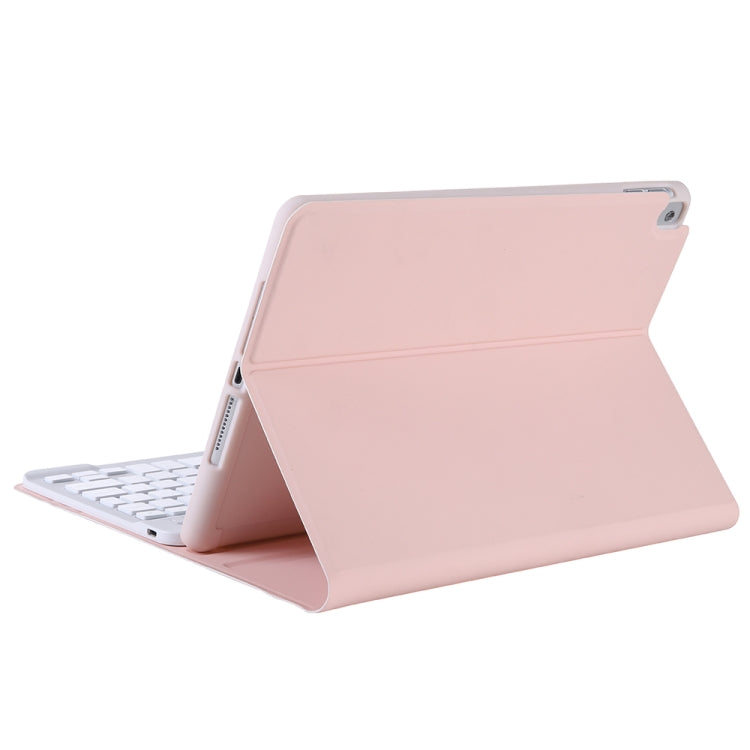 A07B-A Lambskin Texture Square Keycap Bluetooth Keyboard Leather Case with Touch Control For iPad 9.7 2018 & 2017 / Pro 9.7 inch / Air 2(Pink) - Universal by PMC Jewellery | Online Shopping South Africa | PMC Jewellery