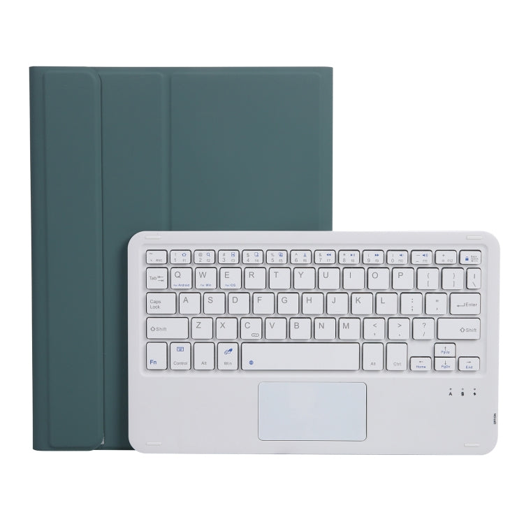 A07B-A Lambskin Texture Square Keycap Bluetooth Keyboard Leather Case with Touch Control For iPad 9.7 2018 & 2017 / Pro 9.7 inch / Air 2(Dark Green) - Universal by PMC Jewellery | Online Shopping South Africa | PMC Jewellery