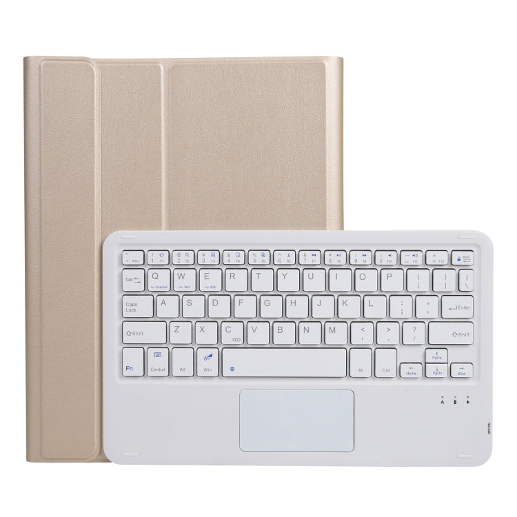 A102B-A Lambskin Texture Square Keycap Bluetooth Keyboard Leather Case with Touch Control For iPad Pro 10.5 inch / 10.2 2021 & 2020 & 2019 / Air 3(Gold) - Universal by PMC Jewellery | Online Shopping South Africa | PMC Jewellery