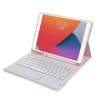 A102B-A Lambskin Texture Square Keycap Bluetooth Keyboard Leather Case with Touch Control For iPad Pro 10.5 inch / 10.2 2021 & 2020 & 2019 / Air 3(Pink) - Universal by PMC Jewellery | Online Shopping South Africa | PMC Jewellery