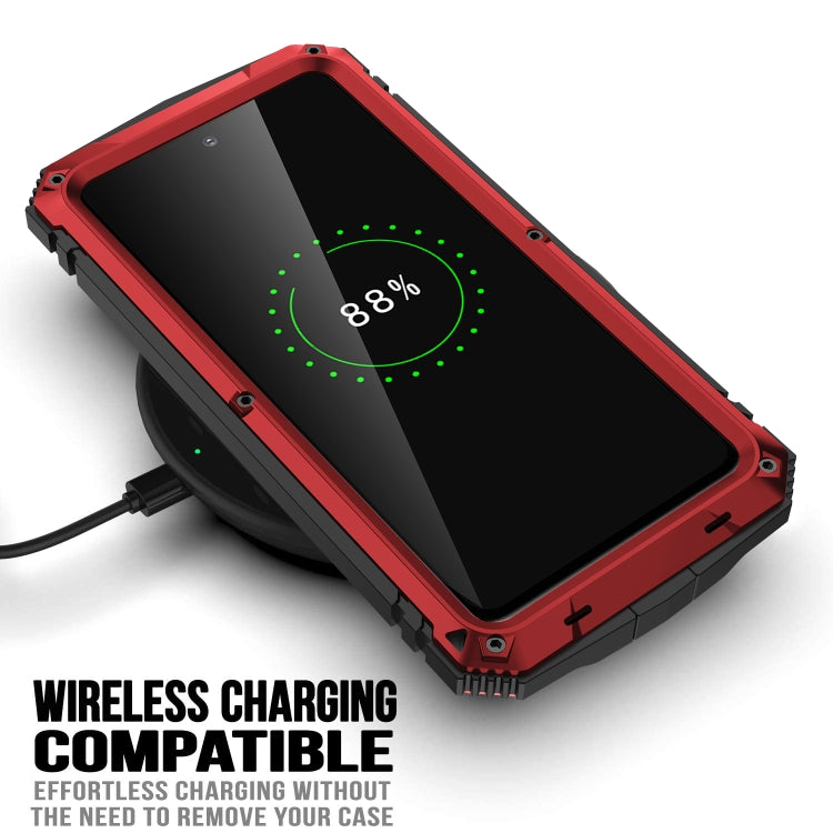 For Samsung Galaxy S21 FE R-JUST Rugged Phone Case with Holder(Red) - free shipping - PMC TechLife - Order now!