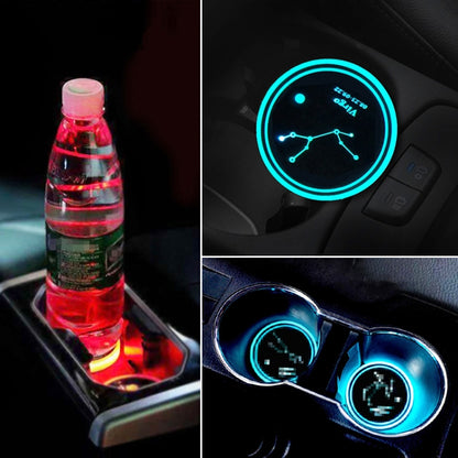 2 PCS Car Constellation Series AcrylicColorful USB Charger Water Cup Groove LED Atmosphere Light(Virgo) - Car Drink Holders by PMC Jewellery | Online Shopping South Africa | PMC Jewellery | Buy Now Pay Later Mobicred