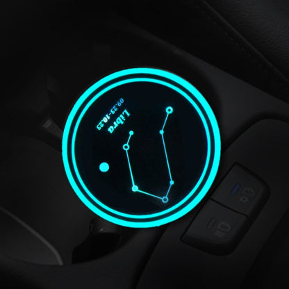 2 PCS Car Constellation Series AcrylicColorful USB Charger Water Cup Groove LED Atmosphere Light(Libra) - Car Drink Holders by PMC Jewellery | Online Shopping South Africa | PMC Jewellery | Buy Now Pay Later Mobicred