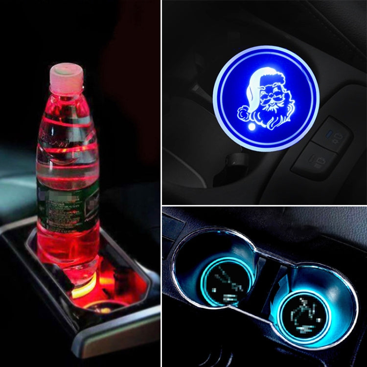 Car AcrylicColorful USB Charger Water Cup Groove LED Atmosphere Light(Santa Claus) - Car Drink Holders by PMC Jewellery | Online Shopping South Africa | PMC Jewellery | Buy Now Pay Later Mobicred