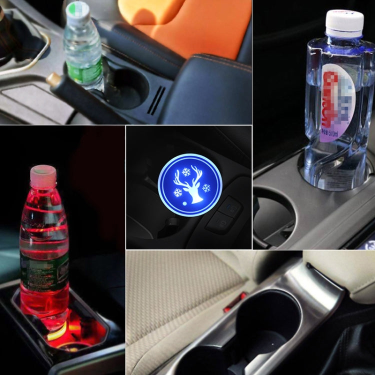 Car AcrylicColorful USB Charger Water Cup Groove LED Atmosphere Light(Christmas Deer) - Car Drink Holders by PMC Jewellery | Online Shopping South Africa | PMC Jewellery | Buy Now Pay Later Mobicred