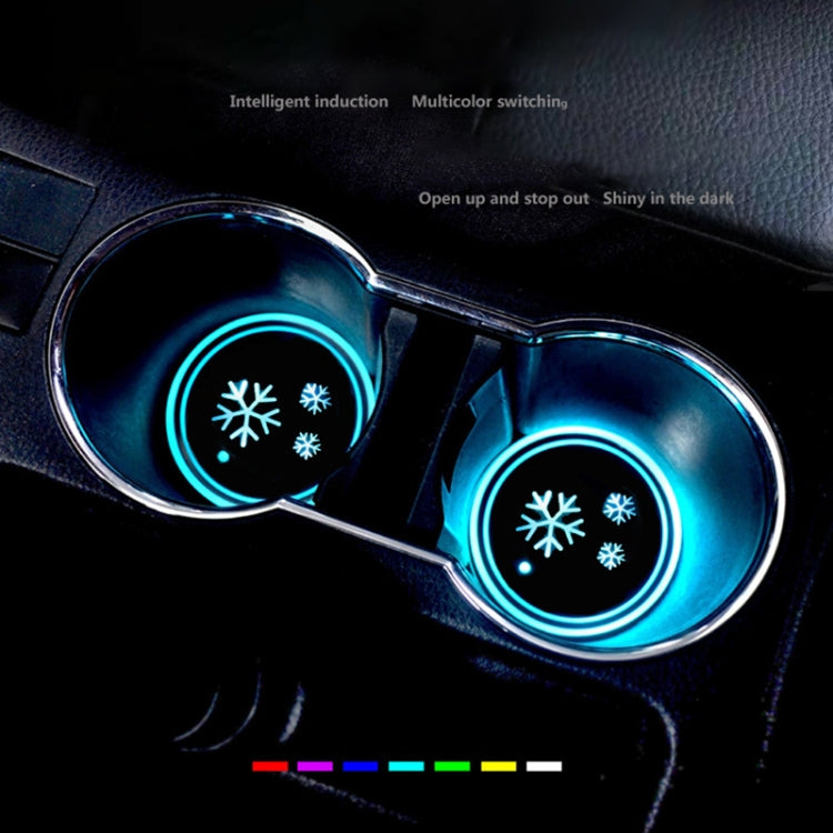 Car AcrylicColorful USB Charger Water Cup Groove LED Atmosphere Light(Christmas) - Car Drink Holders by PMC Jewellery | Online Shopping South Africa | PMC Jewellery | Buy Now Pay Later Mobicred