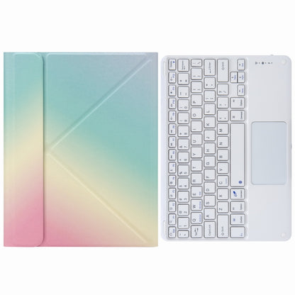 H-102C Touch Bluetooth Keyboard Leather Case with Rear Three-fold Holder For iPad 10.2 2020 & 2019 / Pro 10.5 inch(Rainbow) - Universal by PMC Jewellery | Online Shopping South Africa | PMC Jewellery