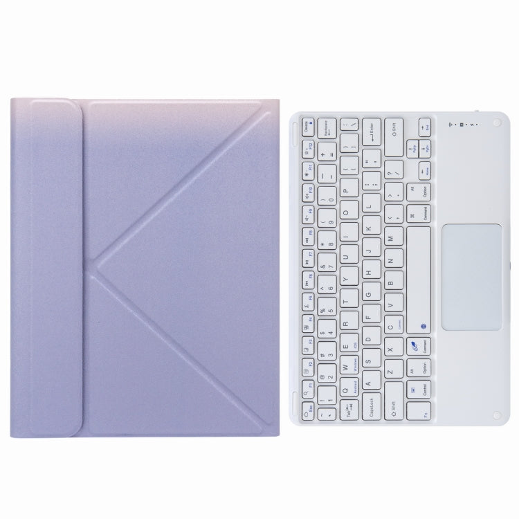 H-102C Touch Bluetooth Keyboard Leather Case with Rear Three-fold Holder For iPad 10.2 2020 & 2019 / Pro 10.5 inch(Purple) - Universal by PMC Jewellery | Online Shopping South Africa | PMC Jewellery