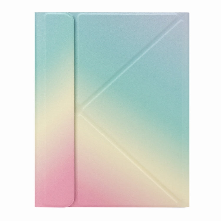 H-102CS Touch Backlight Bluetooth Keyboard Leather Case with Rear Three-fold Holder For iPad 10.2 2020 & 2019 / Pro 10.5 inch(Rainbow) - Universal by PMC TechLife | Online Shopping South Africa | PMC TechLife