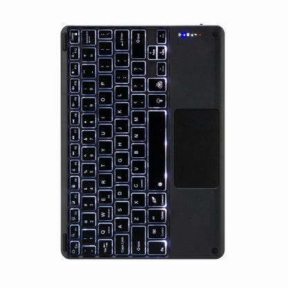 H-102CS Touch Backlight Bluetooth Keyboard Leather Case with Rear Three-fold Holder For iPad 10.2 2020 & 2019 / Pro 10.5 inch(Black) - Universal by PMC Jewellery | Online Shopping South Africa | PMC Jewellery