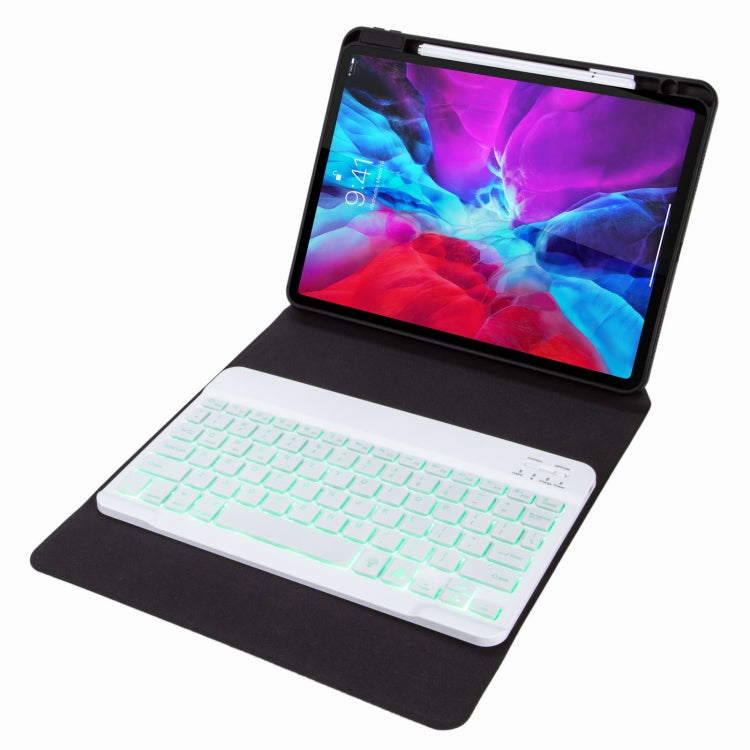 H-102S Monochrome Backlight Bluetooth Keyboard Leather Case with Rear Three-fold Holder For iPad 10.2 2020 & 2019 / Pro 10.5 inch(Rainbow) - Universal by PMC Jewellery | Online Shopping South Africa | PMC Jewellery