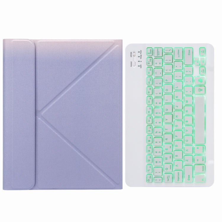 H-102S Monochrome Backlight Bluetooth Keyboard Leather Case with Rear Three-fold Holder For iPad 10.2 2020 & 2019 / Pro 10.5 inch(Purple) - Universal by PMC Jewellery | Online Shopping South Africa | PMC Jewellery