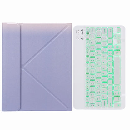 H-109S Monochrome Backlight Bluetooth Keyboard Leather Case with Rear Three-fold Holder For iPad Pro 11 inch 2021 & 2020 & 2018 / Air 2020 10.9(Purple) - Universal by PMC Jewellery | Online Shopping South Africa | PMC Jewellery