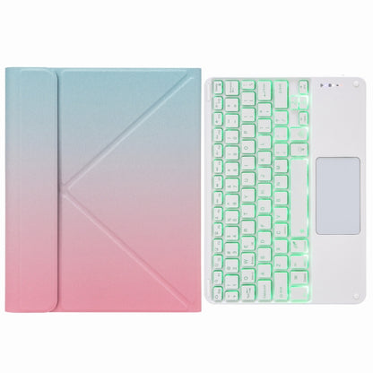 H-109CS Touch Backlight Bluetooth Keyboard Leather Case with Rear Three-fold Holder For iPad Pro 11 inch 2021 & 2020 & 2018 / Air 2020 10.9(Pink Blue) - Universal by PMC Jewellery | Online Shopping South Africa | PMC Jewellery