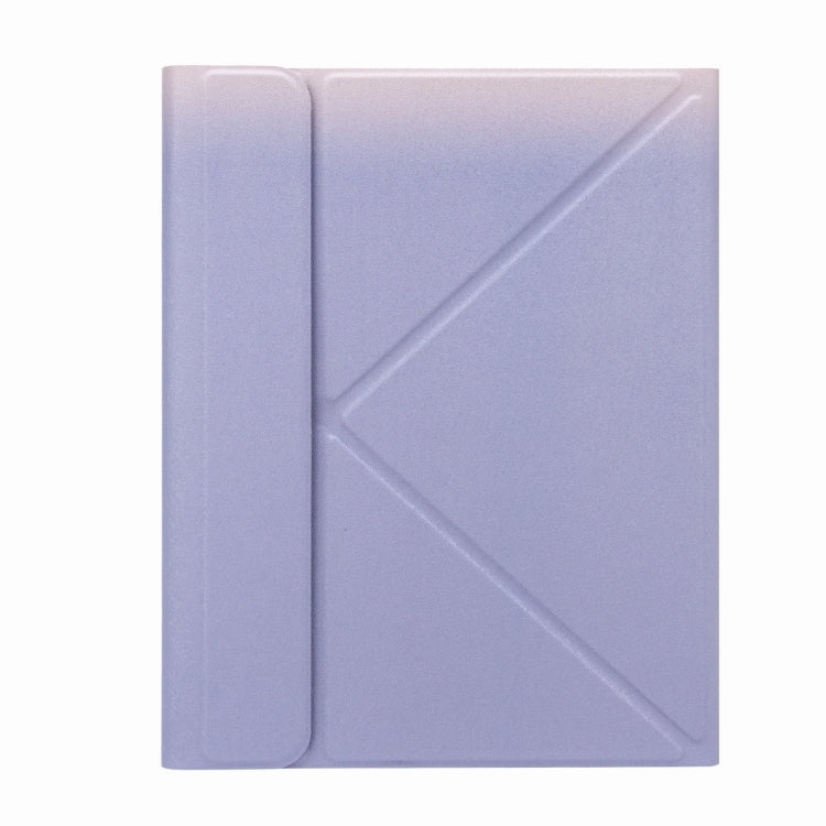H-097 Bluetooth Keyboard Leather Case with Rear Three-fold Holder For iPad 9.7 2018 & 2017(Purple) - Universal by PMC TechLife | Online Shopping South Africa | PMC TechLife