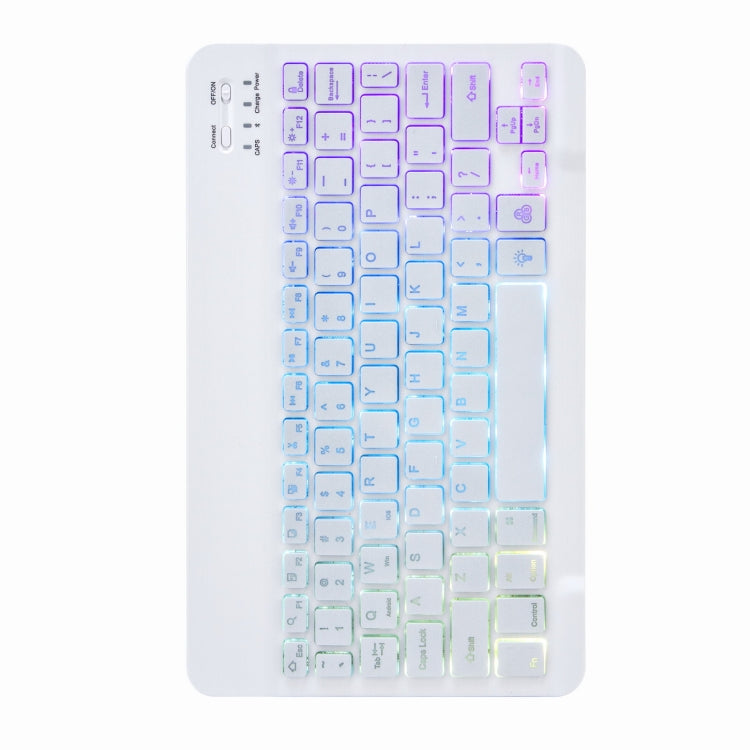 H-102S3 Tri-color Backlight Bluetooth Keyboard Leather Case with Rear Three-fold Holder For iPad 10.2 2020 & 2019 / Pro 10.5 inch(Rainbow) - Universal by PMC Jewellery | Online Shopping South Africa | PMC Jewellery