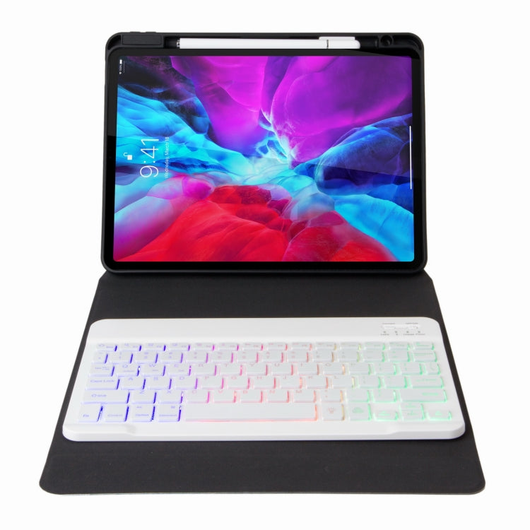 H-102S3 Tri-color Backlight Bluetooth Keyboard Leather Case with Rear Three-fold Holder For iPad 10.2 2020 & 2019 / Pro 10.5 inch(Rainbow) - Universal by PMC Jewellery | Online Shopping South Africa | PMC Jewellery