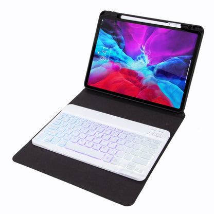 H-097S3 Tri-color Backlight Bluetooth Keyboard Leather Case with Rear Three-fold Holder For iPad 9.7 2018 & 2017(Rainbow) - Universal by PMC Jewellery | Online Shopping South Africa | PMC Jewellery