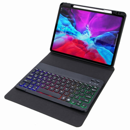 H-109S3 Tri-color Backlight Bluetooth Keyboard Leather Case with Rear Three-fold Holder For iPad Pro 11 inch 2021 & 2020 & 2018 / Air 2020 10.9(Dark Night Green) - Universal by PMC Jewellery | Online Shopping South Africa | PMC Jewellery