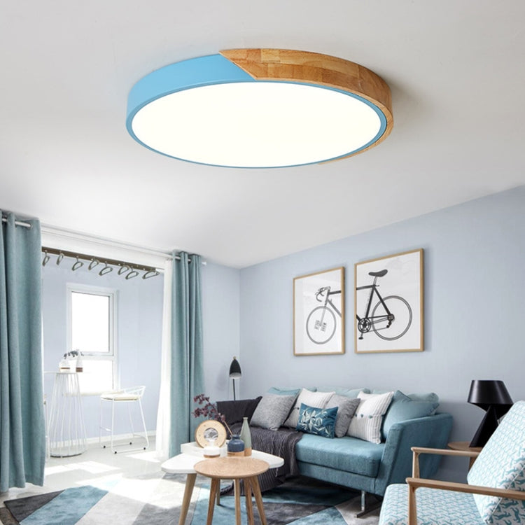Wood Macaron LED Round Ceiling Lamp, White Light, Size:30cm(White) - Celling Lights & Chandeliers by PMc TechLife | Online Shopping South Africa | PMc TechLife | Buy Now Pay Later Mobicred