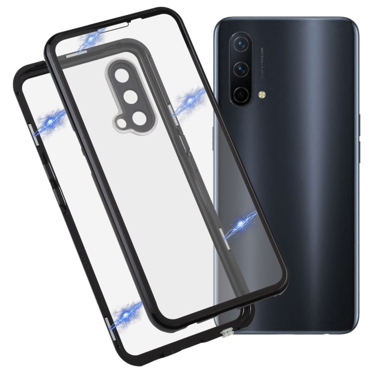 For OnePlus Nord CE 5G Full Cover Magnetic Metal Tempered Glass Phone Case(Black) - OnePlus Cases by PMC Jewellery | Online Shopping South Africa | PMC Jewellery