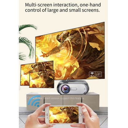 T7i 720P 200 ANSI Home Theater LED HD Digital Projector, Same Screen Version, US Plug(Silver Grey) - LED Projector by PMC Jewellery | Online Shopping South Africa | PMC Jewellery | Buy Now Pay Later Mobicred