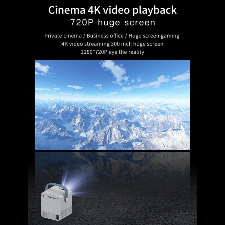 Q96 E300 Intelligent Portable HD 4K Projector, UK Plug, Specification:Android Version(White) - Mini Projector by PMC Jewellery | Online Shopping South Africa | PMC Jewellery | Buy Now Pay Later Mobicred