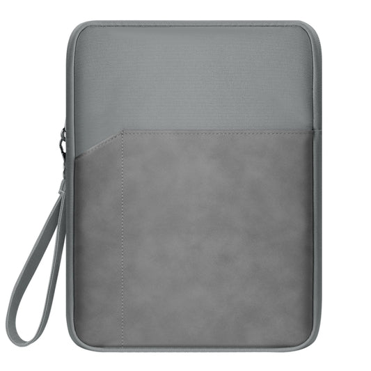 9.7-11 inch Universal Sheepskin Leather + Oxford Fabric Portable Tablet Storage Bag(Dark Grey) - Protective Bag by PMC Jewellery | Online Shopping South Africa | PMC Jewellery | Buy Now Pay Later Mobicred