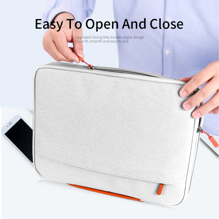 12 inch Two-way Zipper Portable Laptop Liner Bag(Light Gray) - 12.1 inch by PMC Jewellery | Online Shopping South Africa | PMC Jewellery | Buy Now Pay Later Mobicred