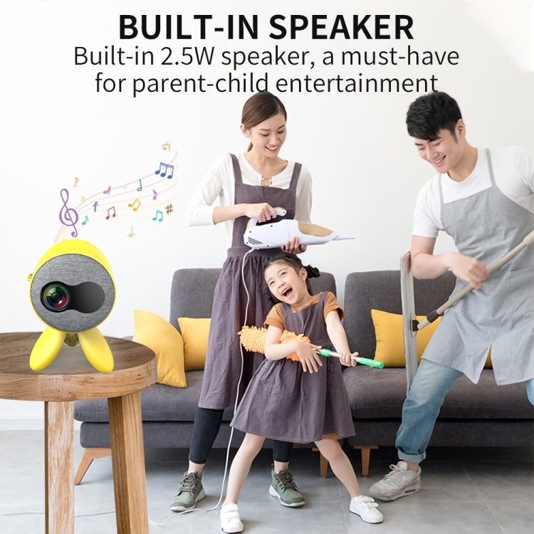 YG220 Same Screen Version Children Projector Mini LED Portable Home Speaker Projector, Plug Type:AU Plug(Yellow) - Mini Projector by PMC Jewellery | Online Shopping South Africa | PMC Jewellery | Buy Now Pay Later Mobicred